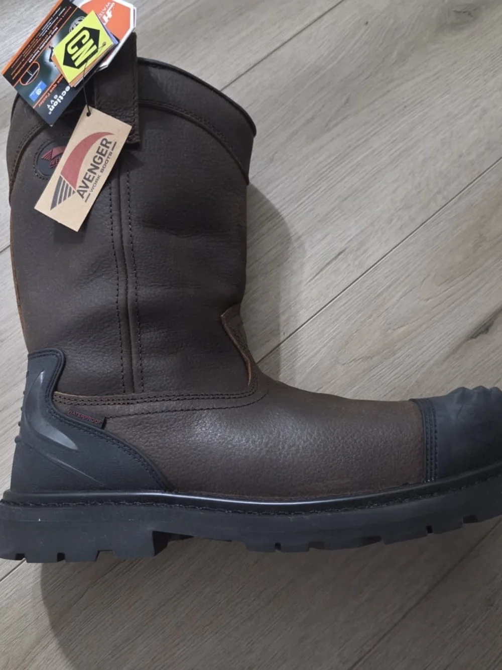 Avenger Brown Work Pull-On Steel Toe Boot_NWT Available 9.5_10.5_11